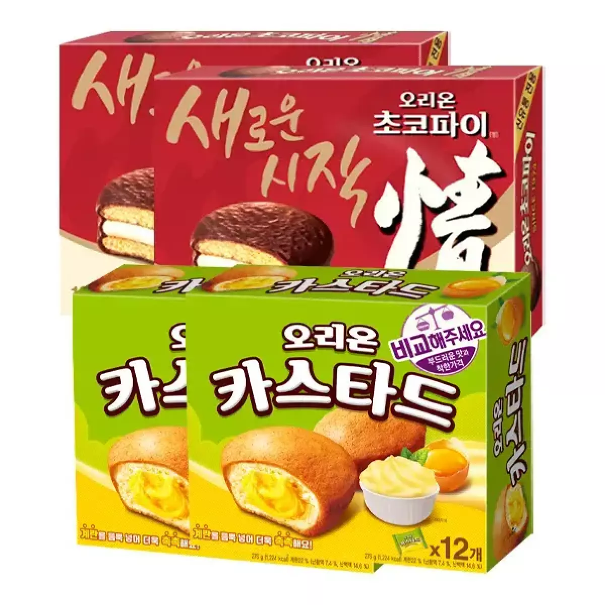 티멤 오리온 초코파이 468g 2개+카스타드 276g 2개