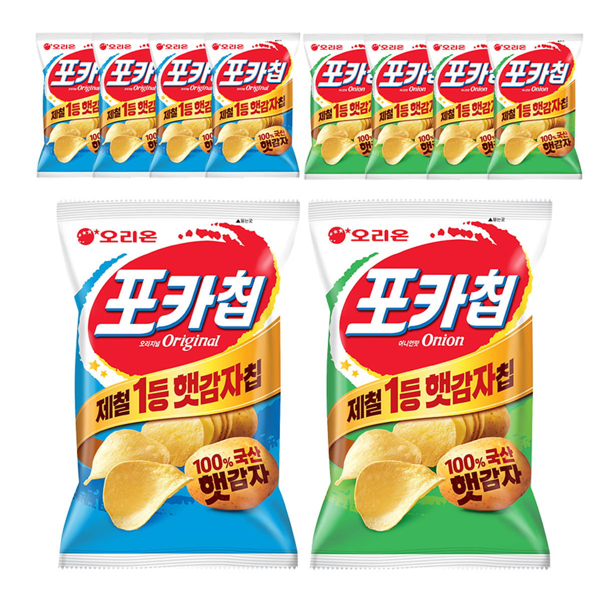 티멤) 오리온 포카칩 오리지널 66g, 5개 + 어니언 66g, 5개