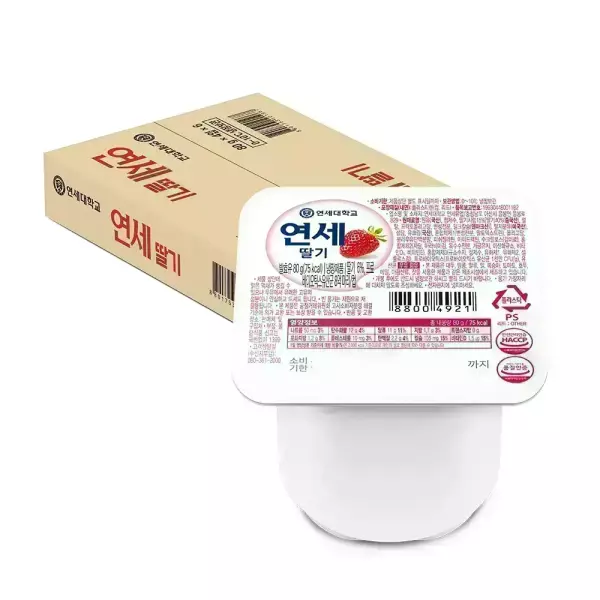 연세 요거트 플레인/딸기/복숭아 80g 24개 (9,980원 / 무배)