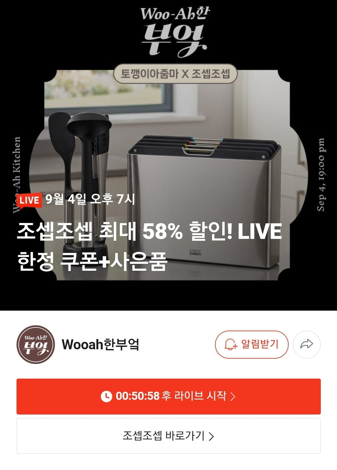 조셉조셉 도마, 식기건조대, 조리도구 등 (가격다양/상품별 상이)